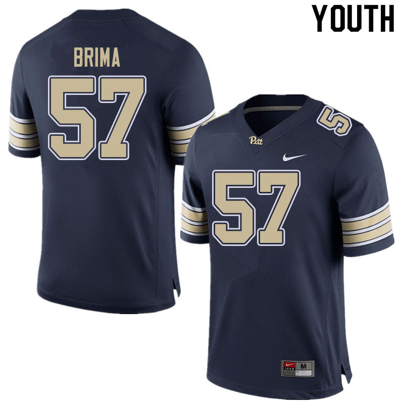 Youth #57 Bam Brima Pitt Panthers College Football Jerseys Sale-Home Navy